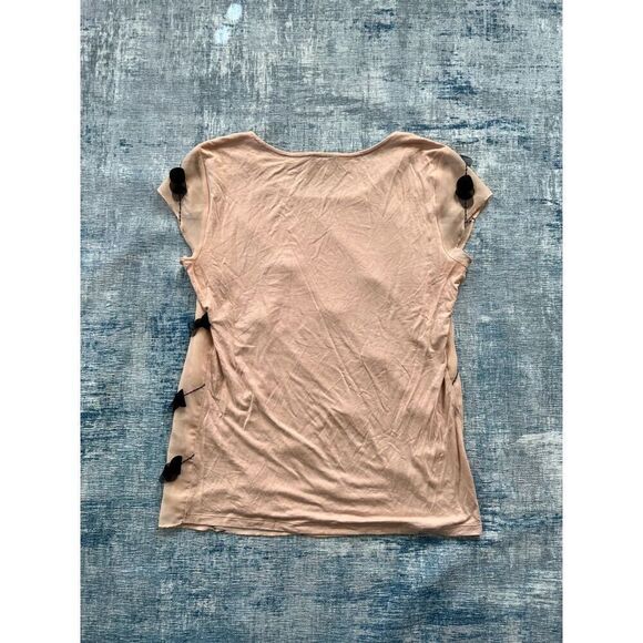 Ann Taylor Petite Cream Beige Textured Tee XXSP - Picture 6 of 11